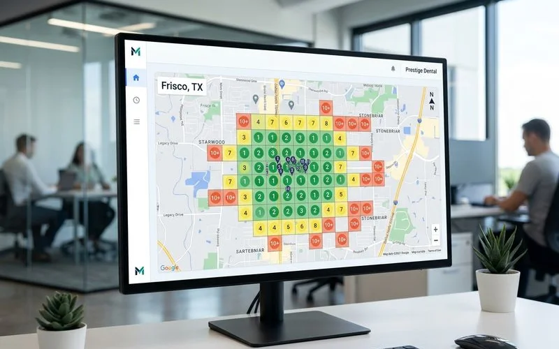 Local SEO heatmap for Allen
