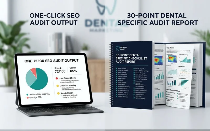 Automated audit vs. 30-point dental SEO audit comparison