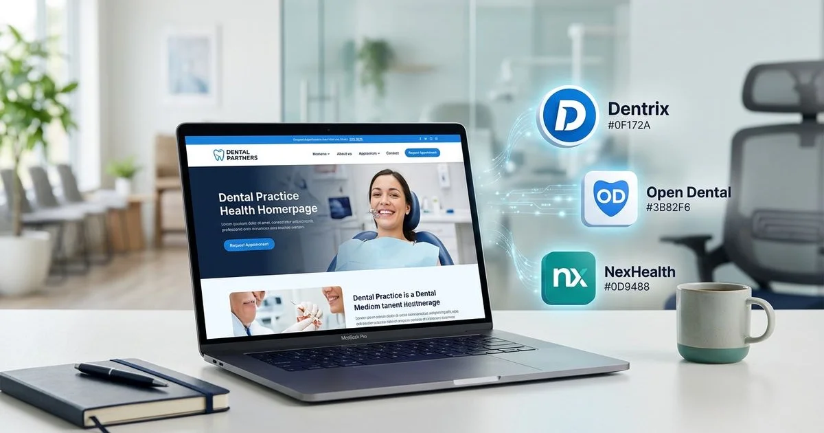 Dental website connected to practice management software