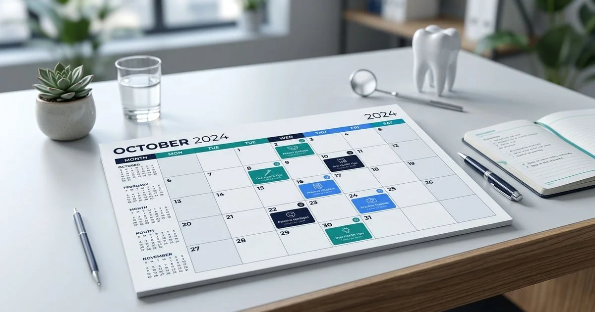 Dental content publishing calendar