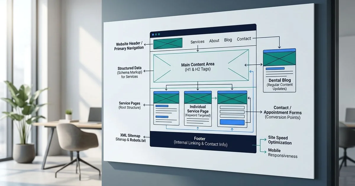 SEO-friendly dental website wireframe